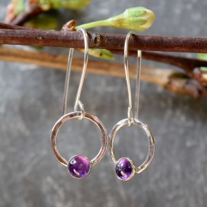 Saucy Jewelry dangling silver earrings with small gems
