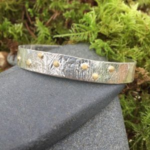 shimmer silver and gold cuff bracelet