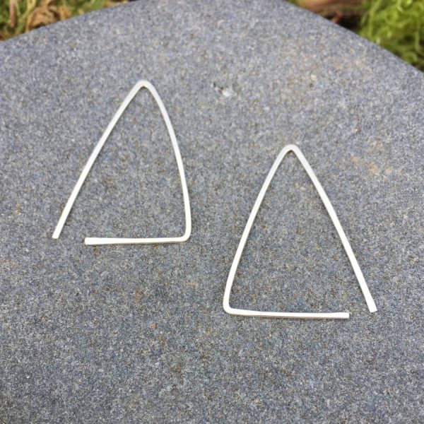 triangle slip-in silver earrings